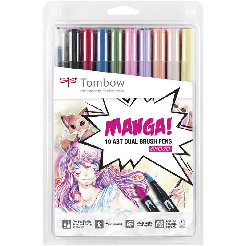 Tombow Filzstifte Manga-Set Shojo, 10 Stück, assortiert