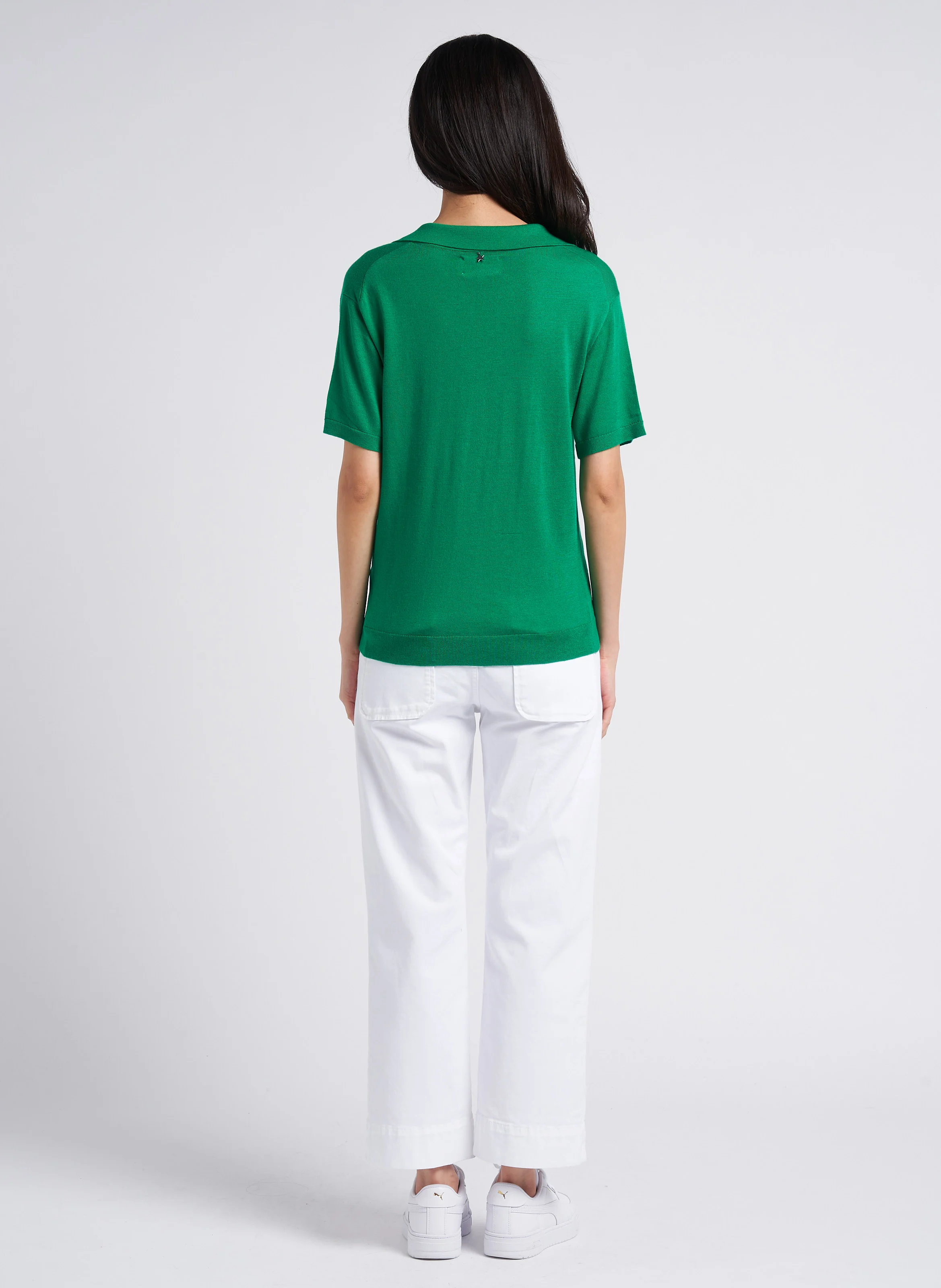 PALTROW - Pantalon 7/8 ème taille haute en coton | Blanc