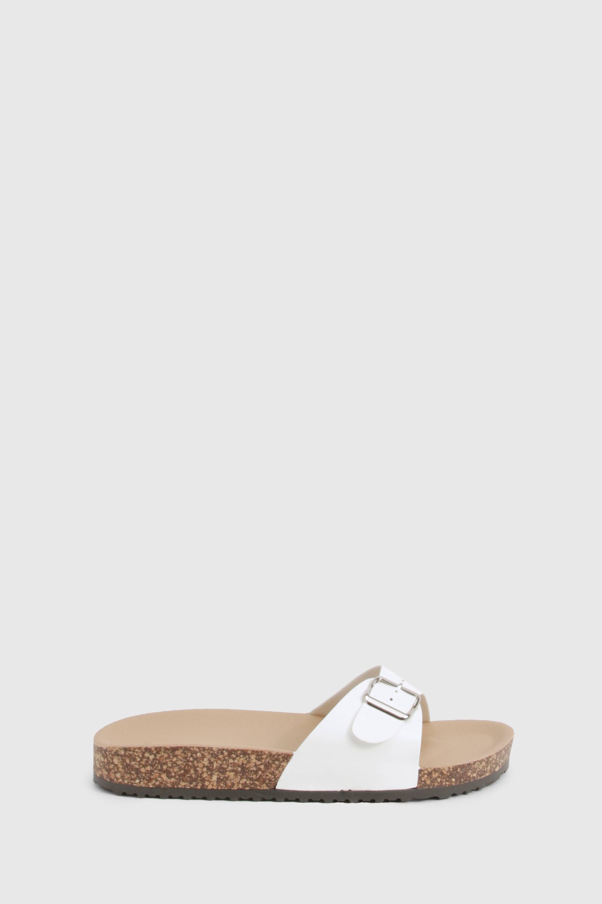 boohoo Buckle Footbed Slider