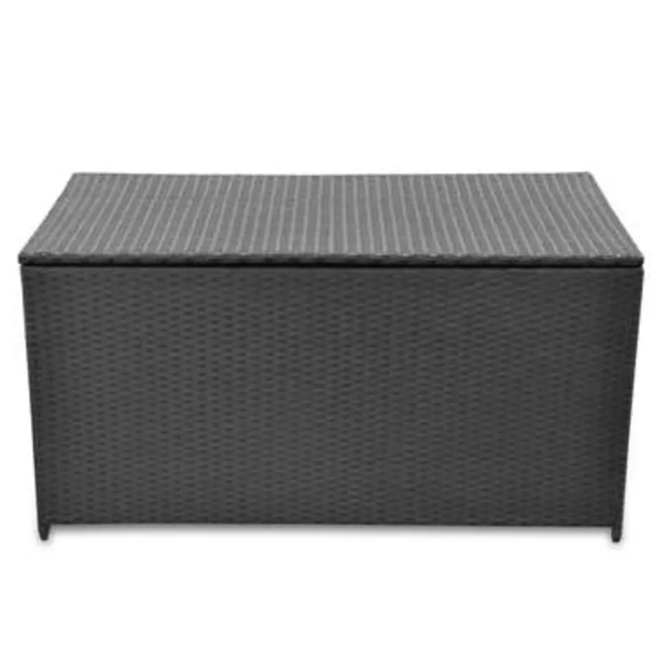 vidaXL - Opbergkist - Zwart - Poly rattan