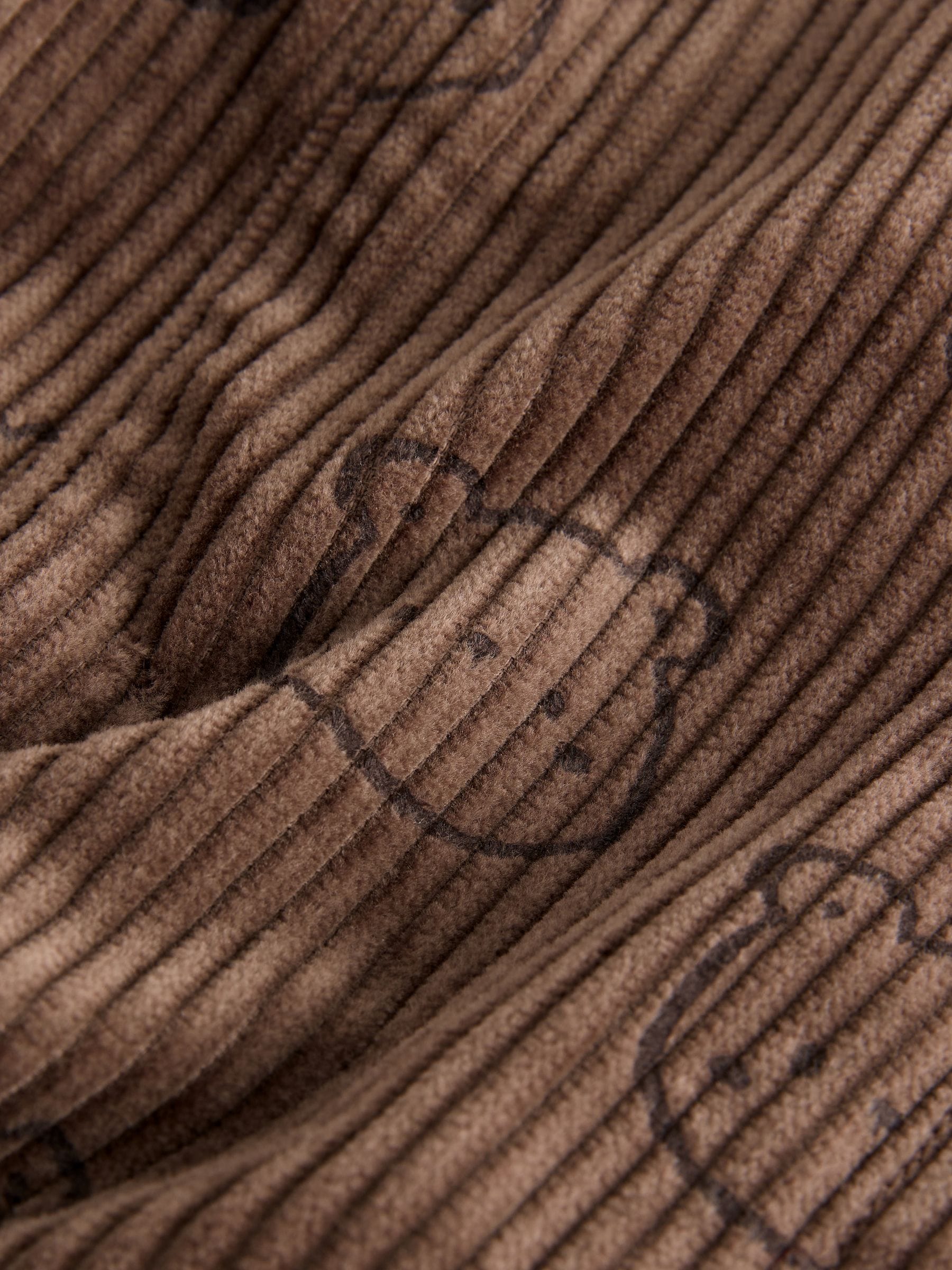 Bruine Beer Print - Corduroy tuinbroek (3 mnd - 7 jr)