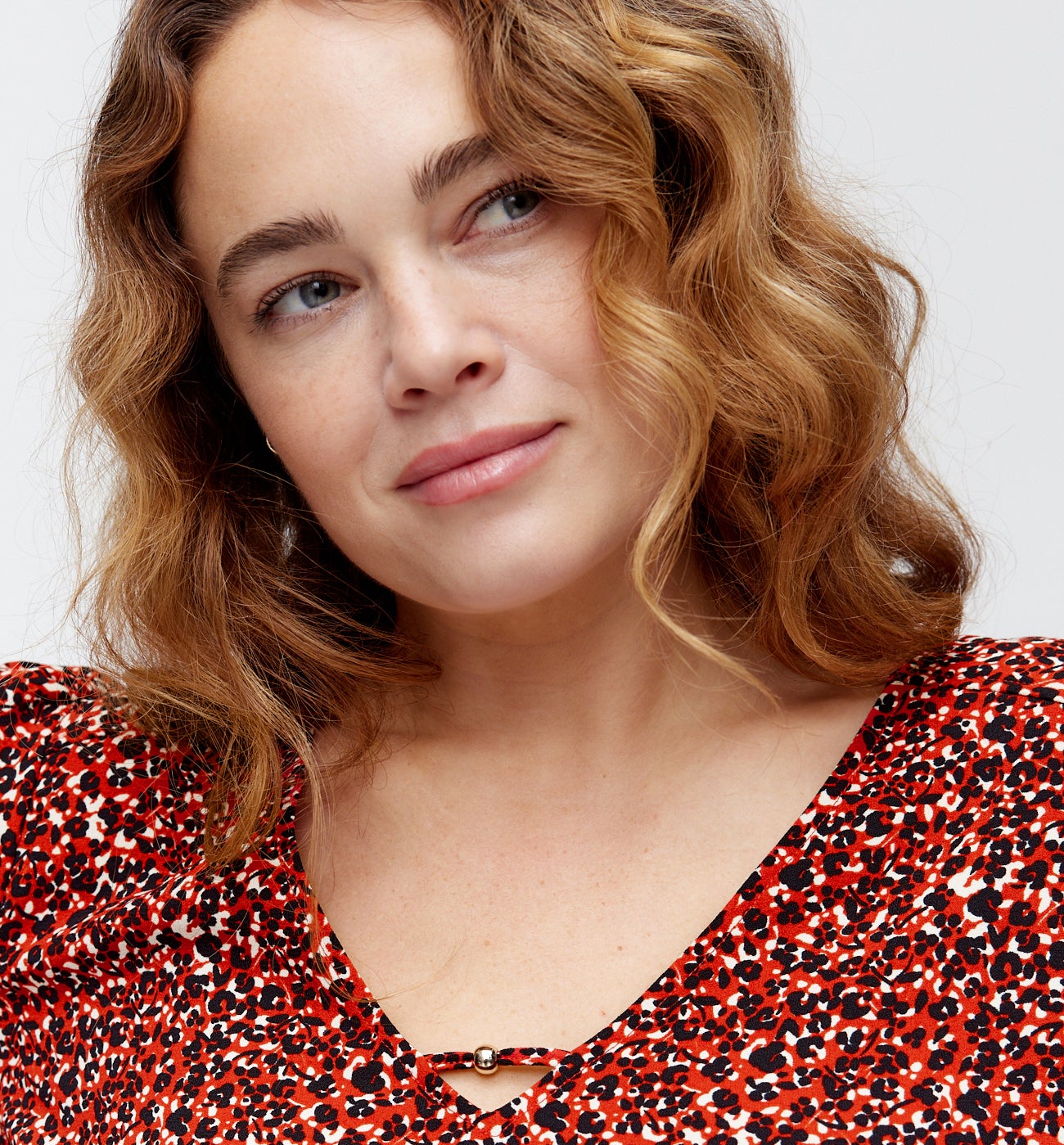 Robe courte évasée Femme - Imprimé rouge