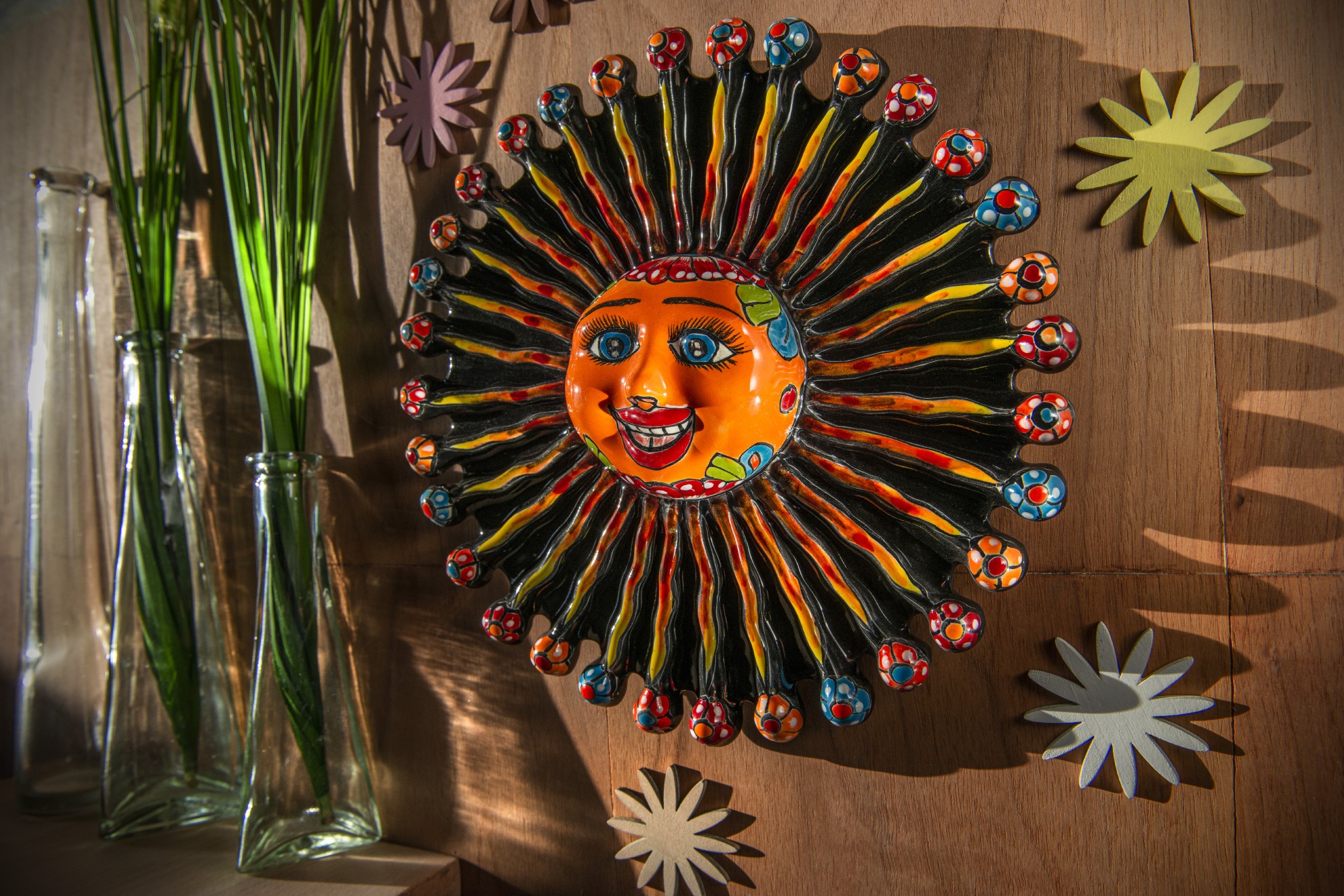 Keramik-Wandschmuck 'Sol', multicolor, Ø 25 cm, L 5 cm günstig bestellen