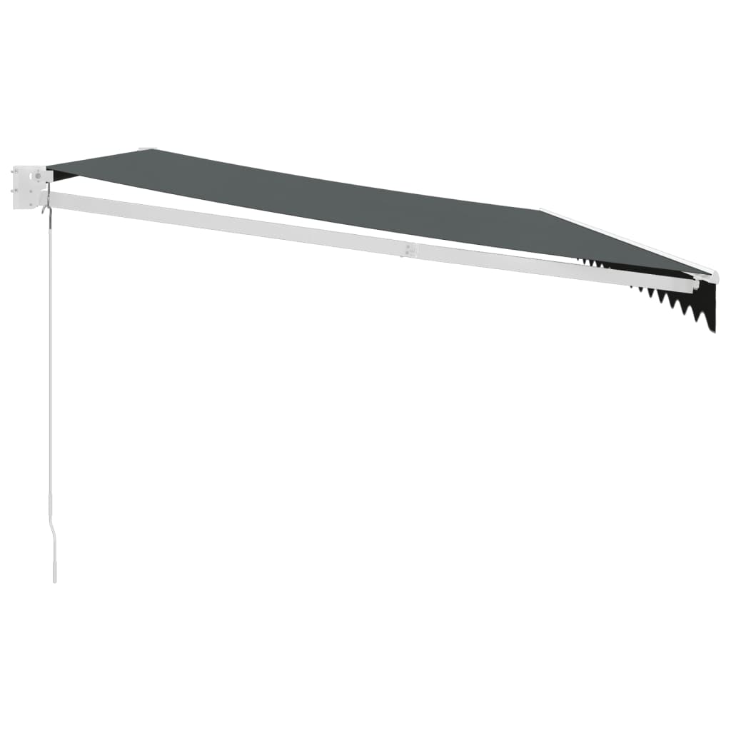 Auvent rétractable anthracite 5x3 m tissu et aluminium