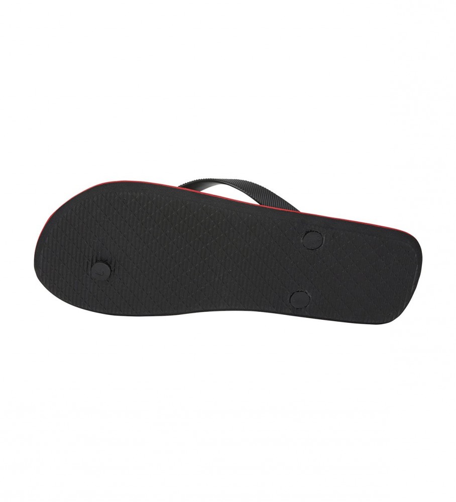 Chinelo Hackett com Listras e Logo Preto