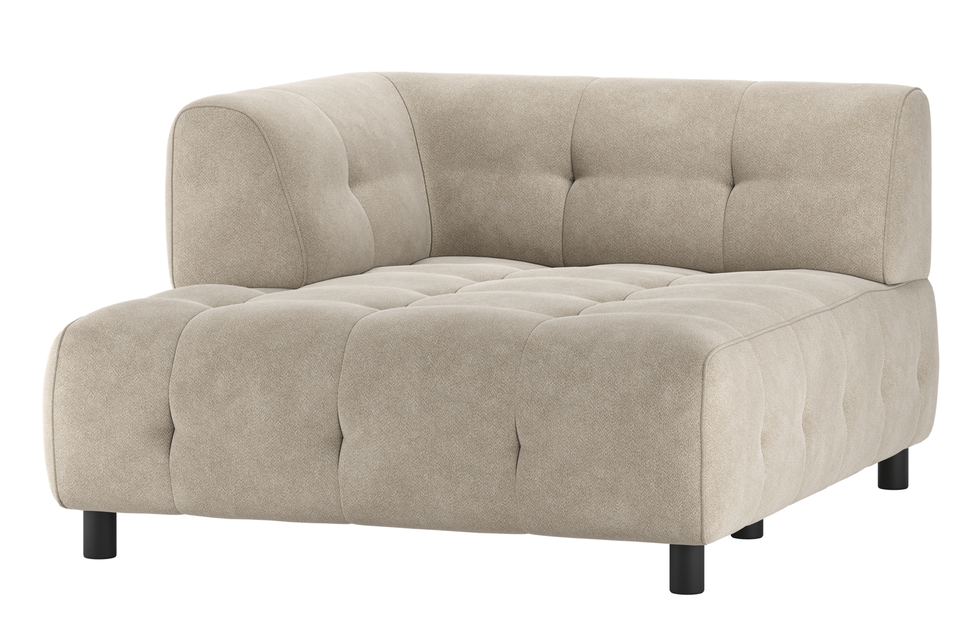 1,5-zits chaise longue Louis geweven stof met arm links Louis 1,5-zits chaise longue met arm links Geweven Stof - Powder