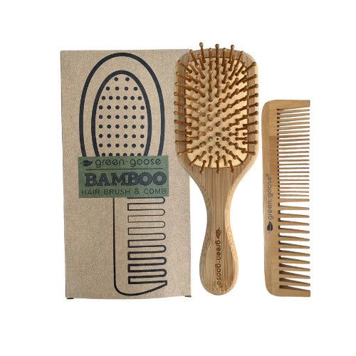 green_goose Bambus Set-Haarbürste und -Kamm - Öko - Vegan & Platikfrei