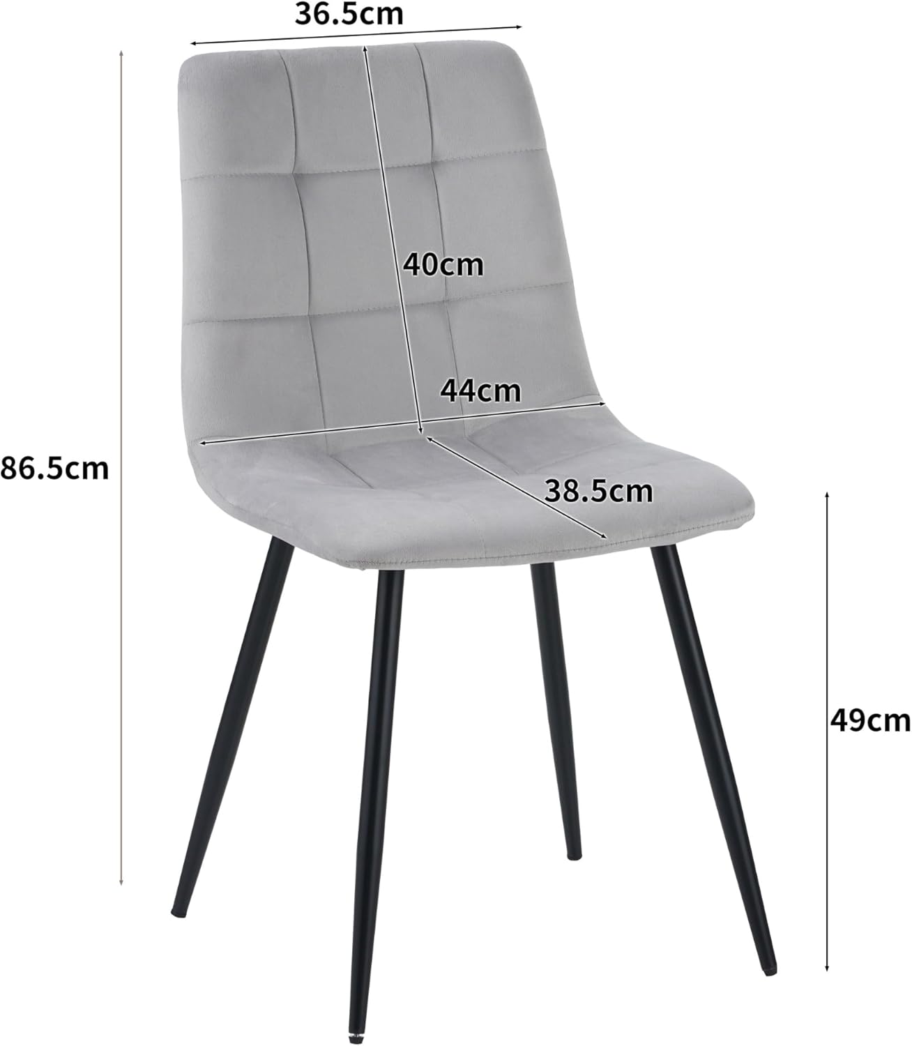 Albatros Esszimmerstuhl Bora mit Samt Bezug, 4er Set Grau, stilvolles Vintage Design, belastbar mit 110Kg, Polsterstuhl - Moderner Küchenstuhl, Stuhl Esszimmer oder Esstisch Stuhl