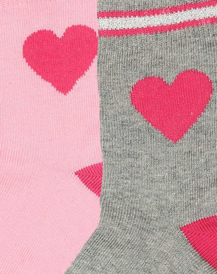 Socken PINKES HERZ 4er-Pack in pink/graumeliert