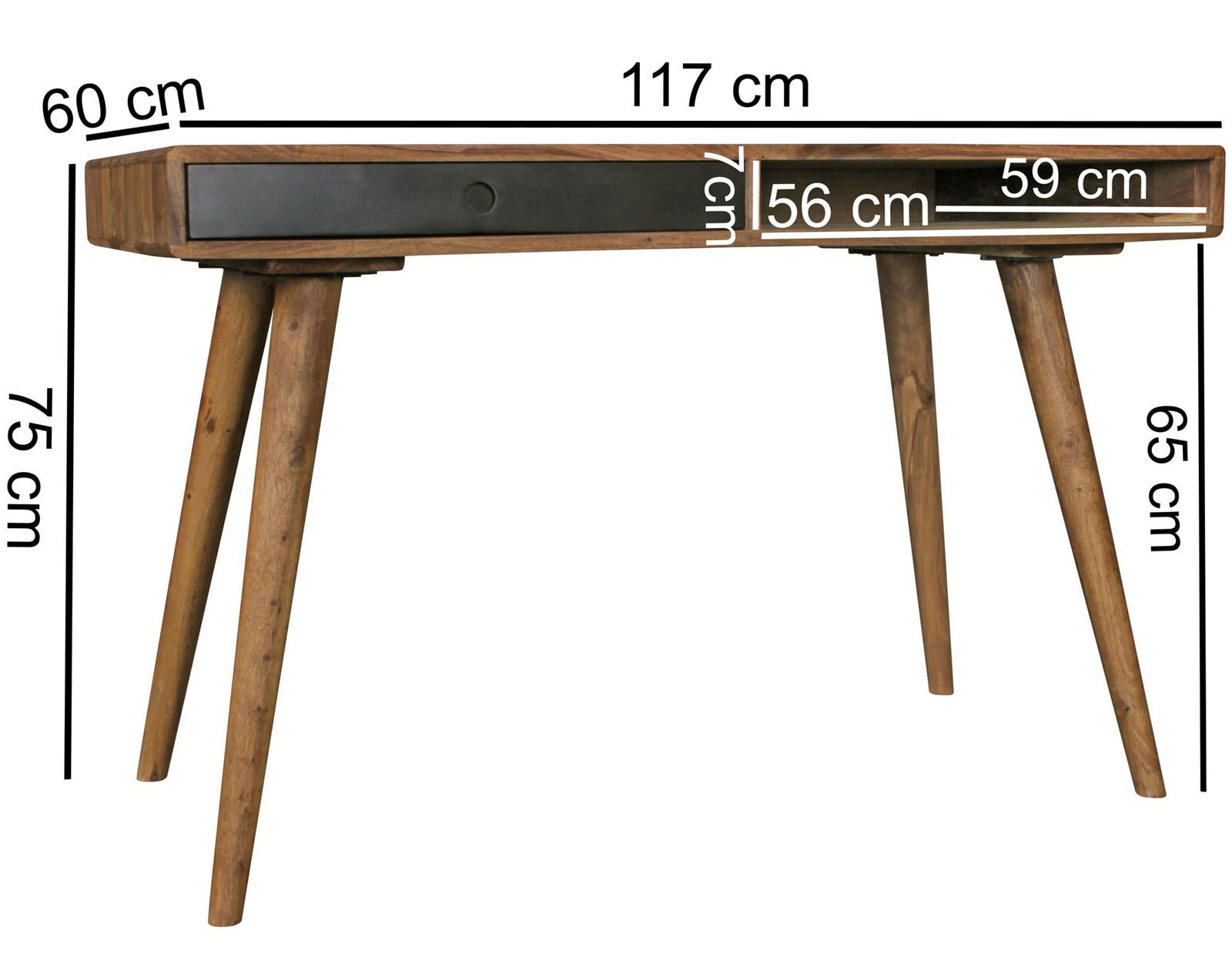 Schreibtisch REPA 117 x 60 cm inklusive 1 Schubkasten