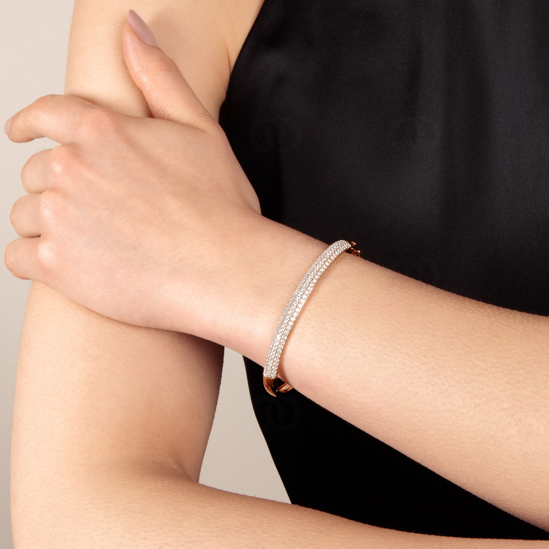 2.50 Karat Diamantarmreif 750/18 K Roségold