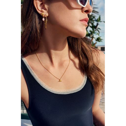 Maanesten Tide Halskæde, 18 Ct Gold Plated, 45,5 1,5 cm
