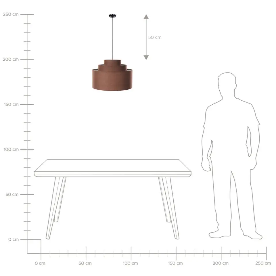 MASPARRO - Hanglamp - Bruin - Linnen