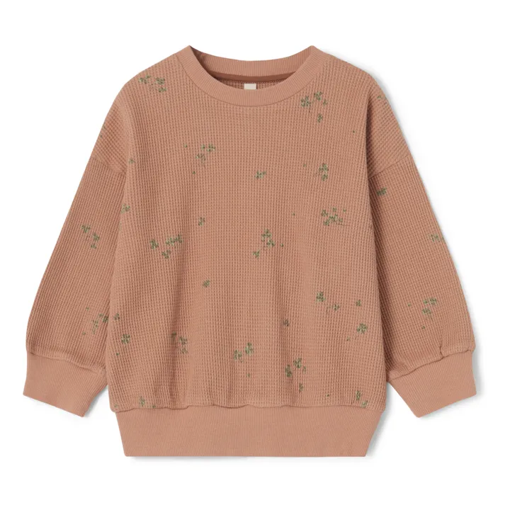 garbo&friends Sweat Fleuri Gaufré | Terracotta