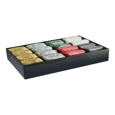 Clairefontaine Christmas - ruban d'emballage cadeau - 20 m x 13 mm - noir, blanc, argent, rouge, vert, or - polypropylène