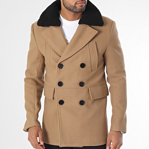 Manteau Col Mouton Marron
