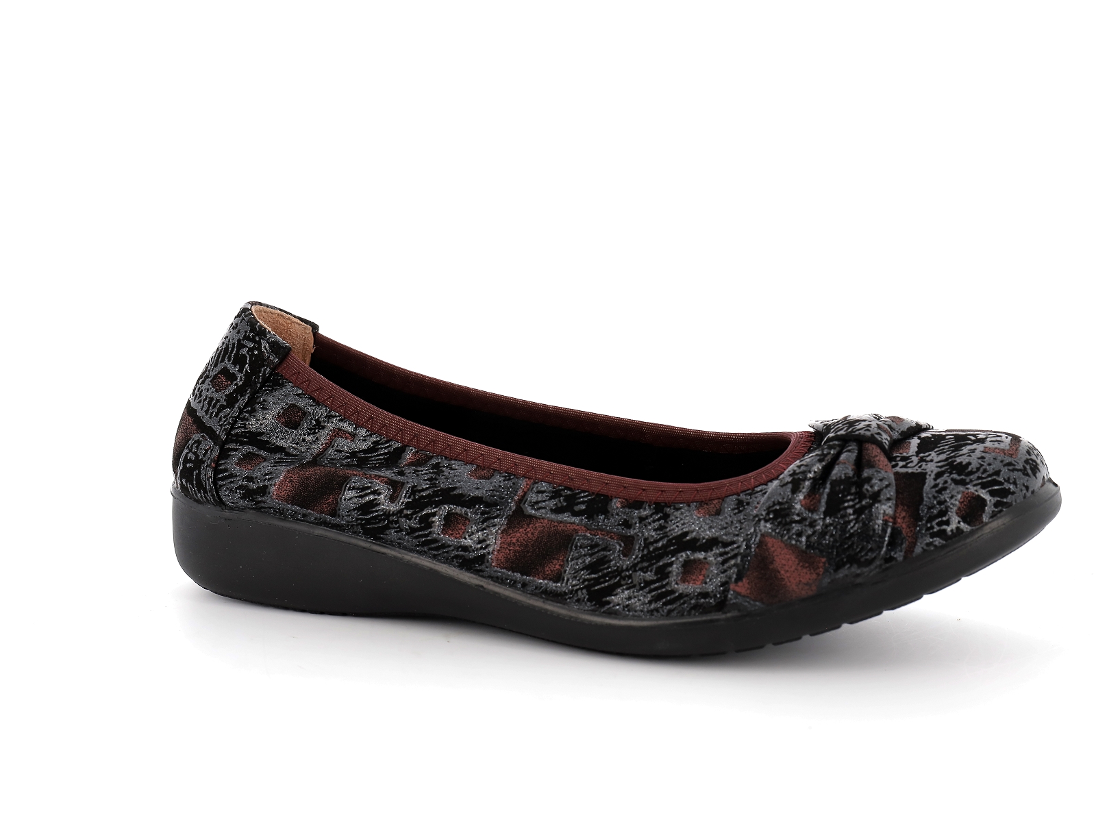 Inea-JOCKO Cuir Noir Bordeaux