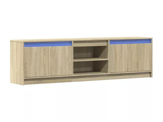 Meuble TV avec LED chêne sonoma 180x34x50 cm bois d'ingénierie