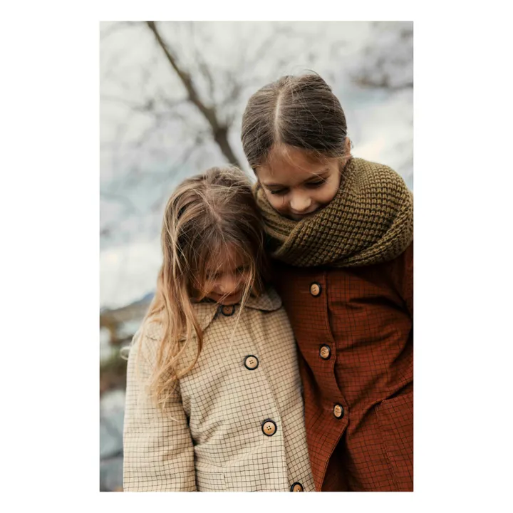 Búho Snood Alpaga et Laine | Vert kaki