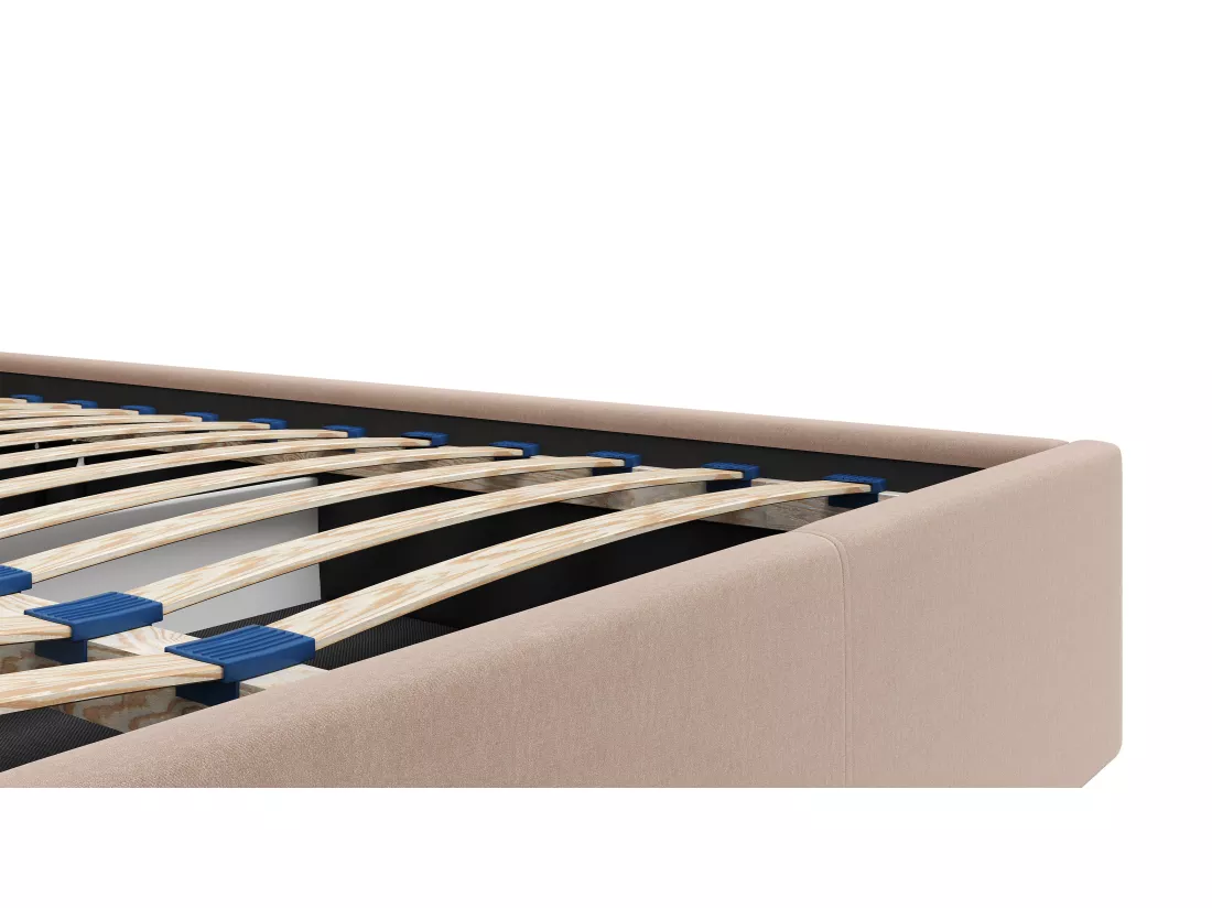 Lit coffre 160 x 200 cm - Velours - Beige - MIRDAL de Pascal Morabito