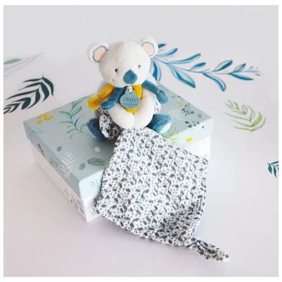 Yoca Le Koala Pantin avec doudou   Blanc/bleu        de               Doudou et Compagnie