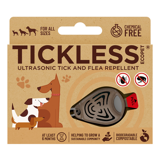 Médaillon recyclable émetteur d'ultrasons répulsifs Tickless Ecopet