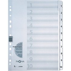 Intercalaires, carton, chiffres 1 - 10, A4, 10 touches