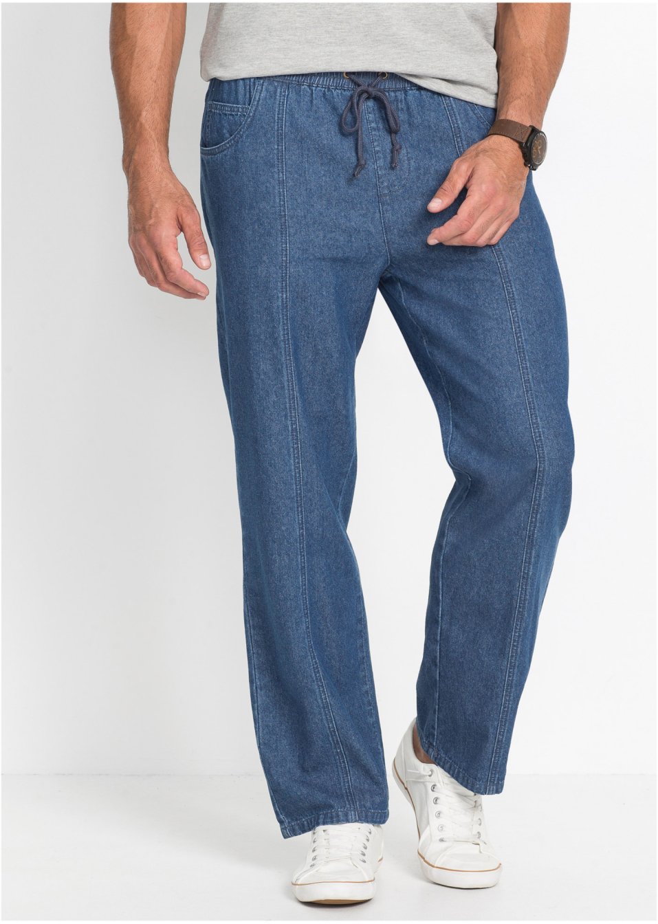 Pantalon taille extensible Classic Fit, Straight