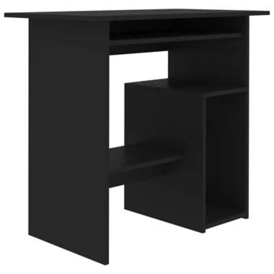vidaXL - Bureau - Zwart - Bewerkt hout