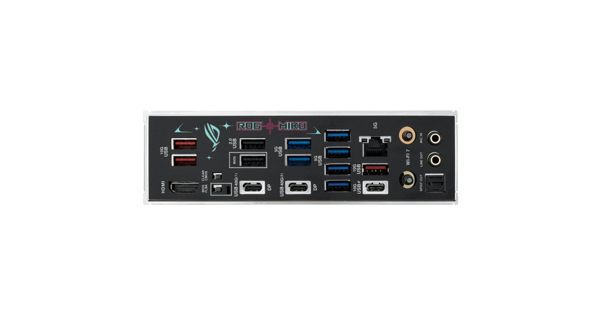 ASUSROG Strix X870E-H Gaming WiFi7 Hatsune Miku Edition socket AM5 moederbord  (Zwart, RAID, 5 Gb-LAN, WLAN, BT, Sound, ATX)