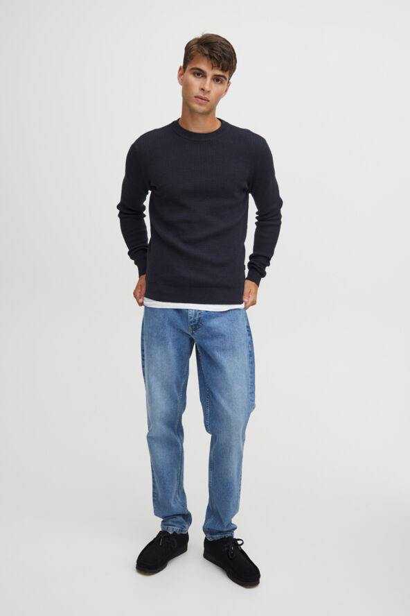 Casual Friday CFKARLO structured crew neck knit Anthracite black
