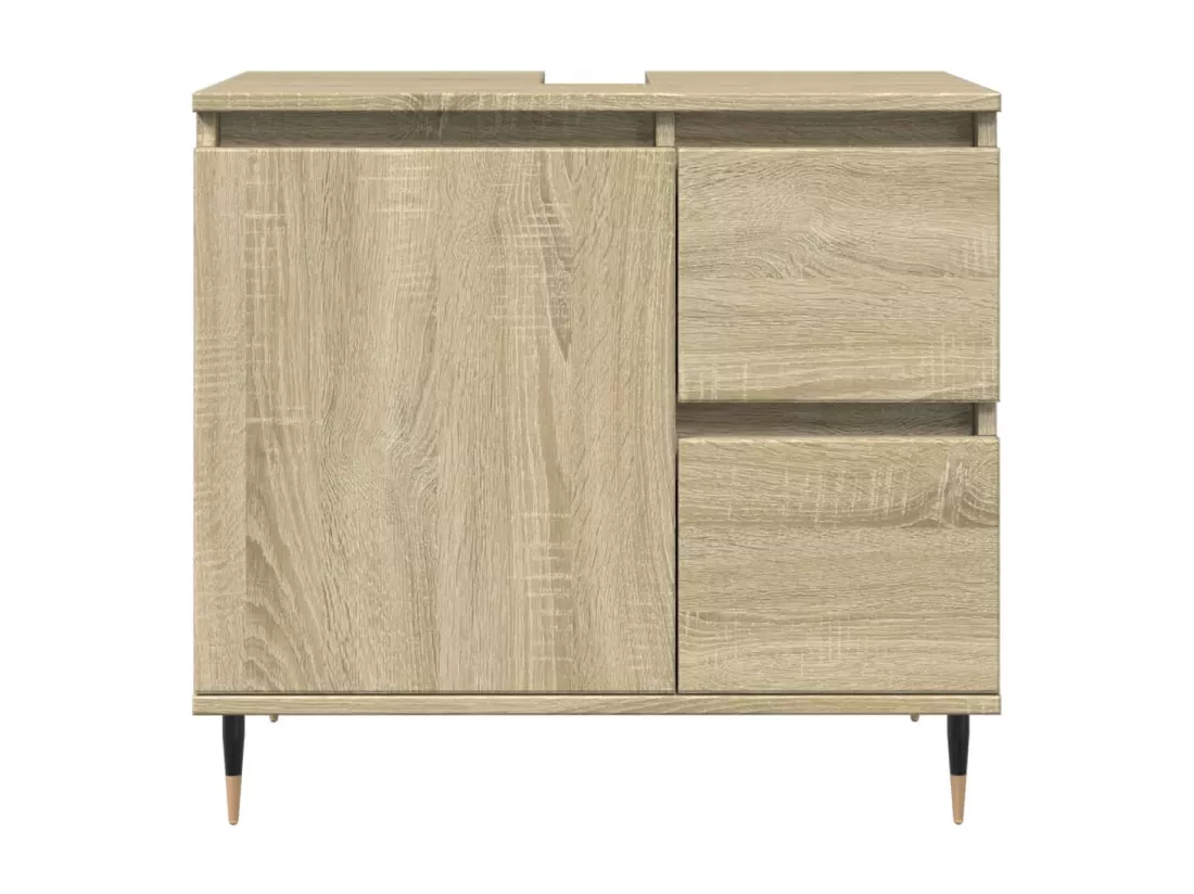 Armoire lavabo de salle de bain chêne sonoma bois d'ingénierie