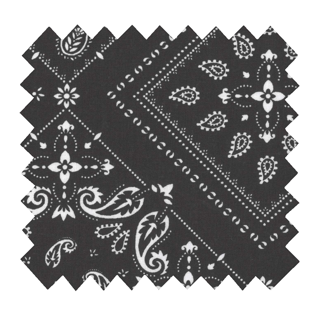 Tissu Coton Au Mètre Ex2216 Bandana Noir