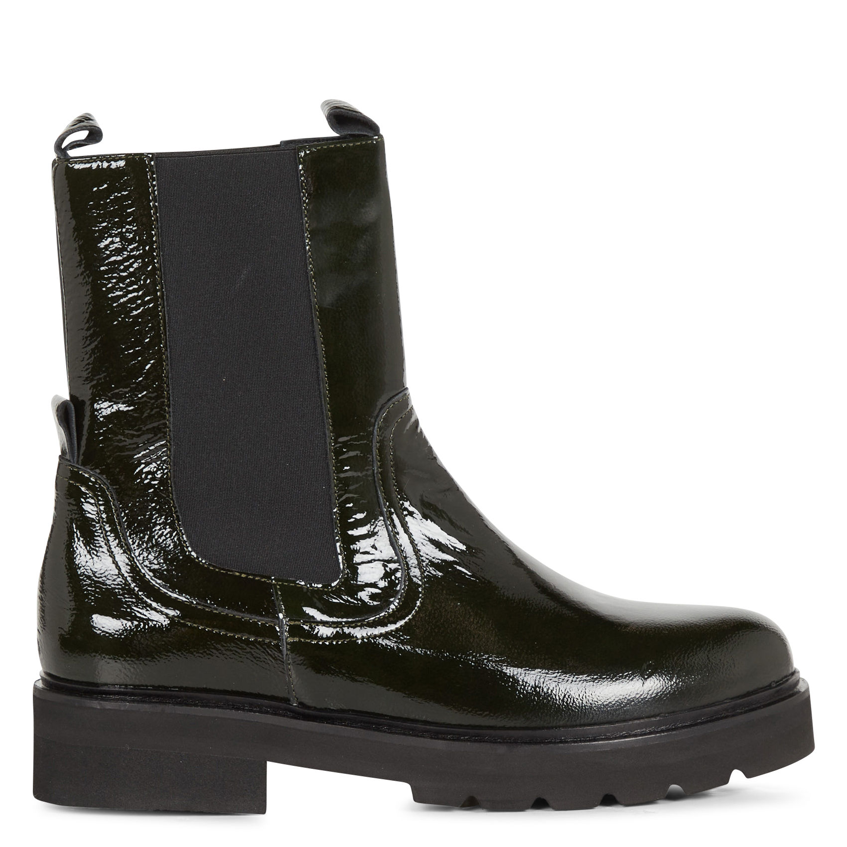 JONNA - Boots à petits talons en cuir | Vert