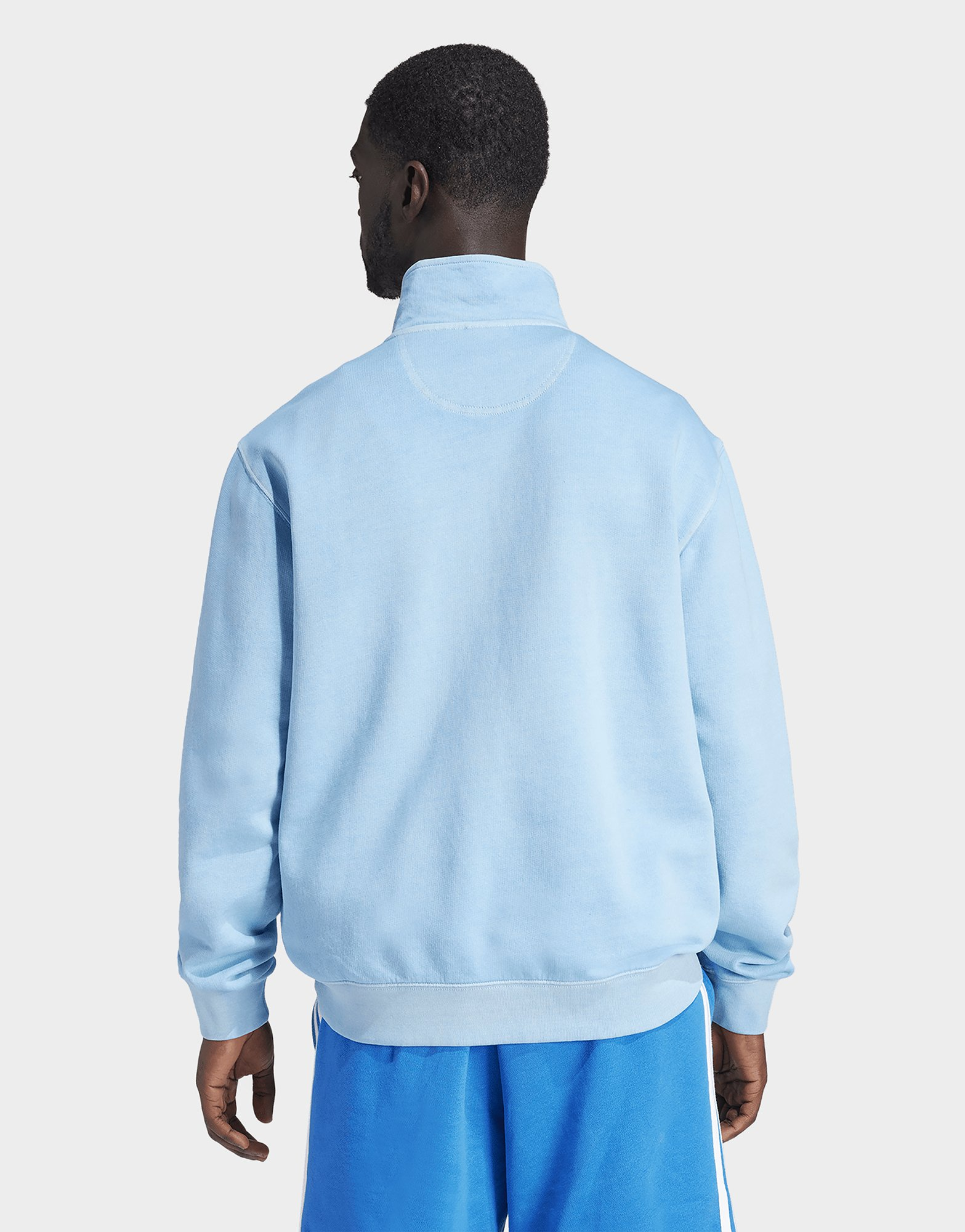 adidas Sweat-shirt ras-du-cou demi-zip teint Trèfle Essentials+