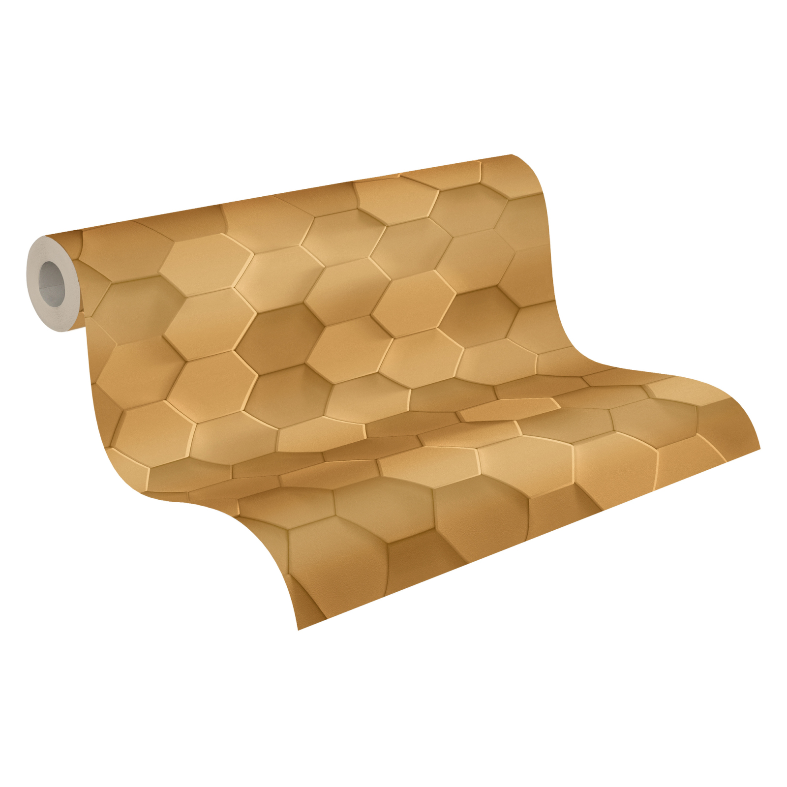 Vliestapete PINTWALLS - 3D-Optik - gold - 10 Meter