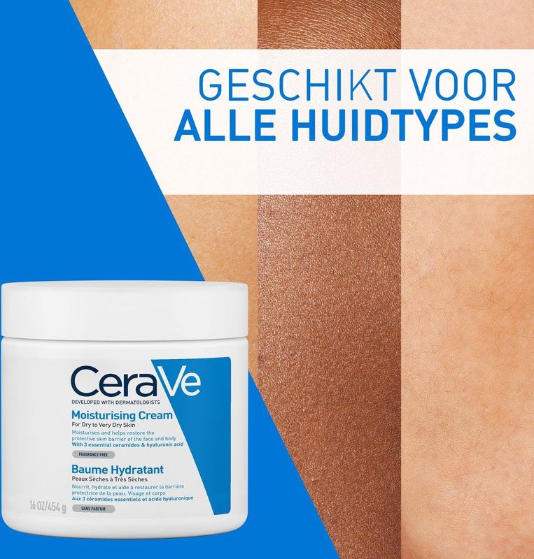 CeraVe Hydraterende Crème - voor Droge tot Zeer Droge Huid - Pompje - 454ml