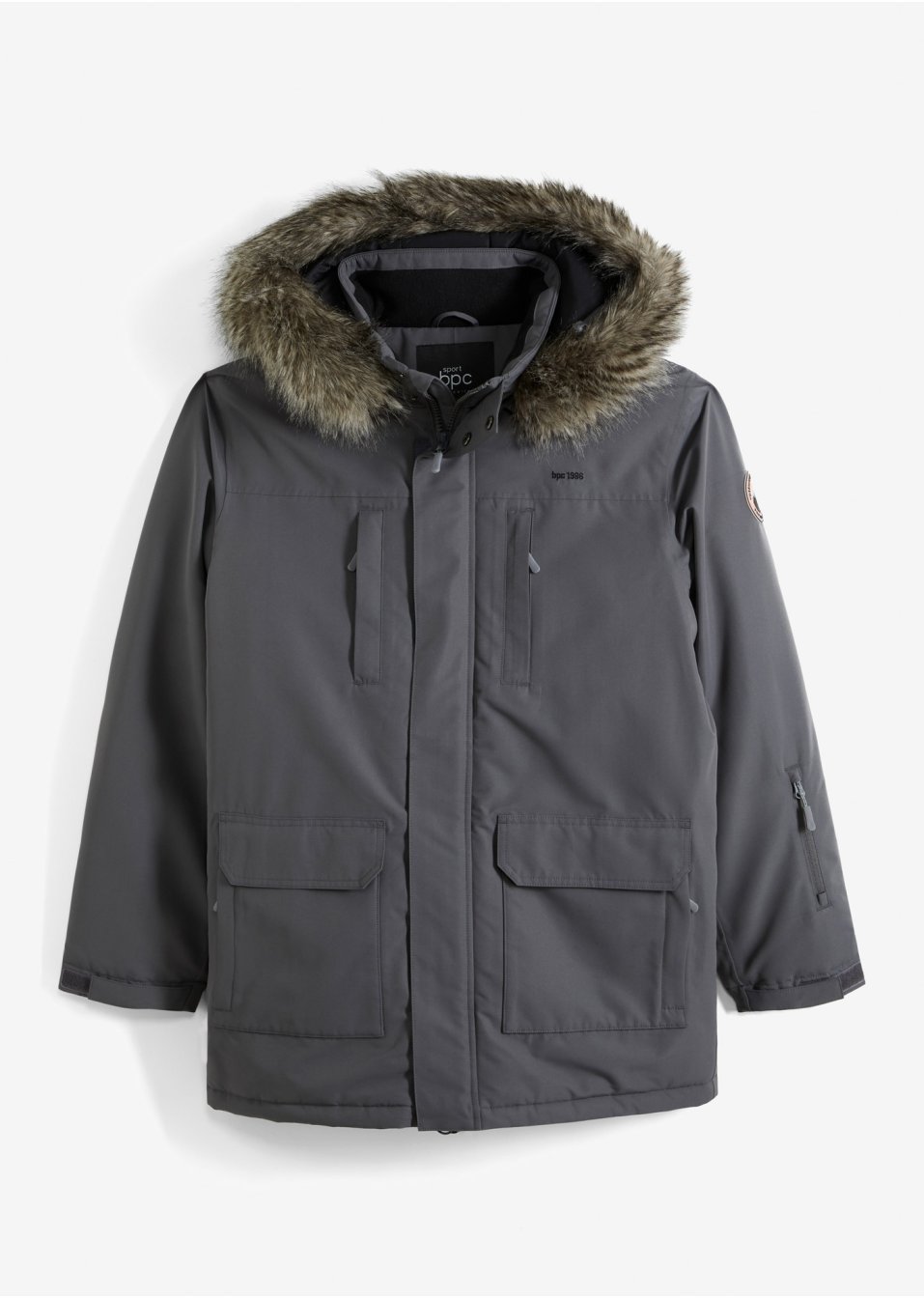 Parka technique hybride, intérieur matelassé