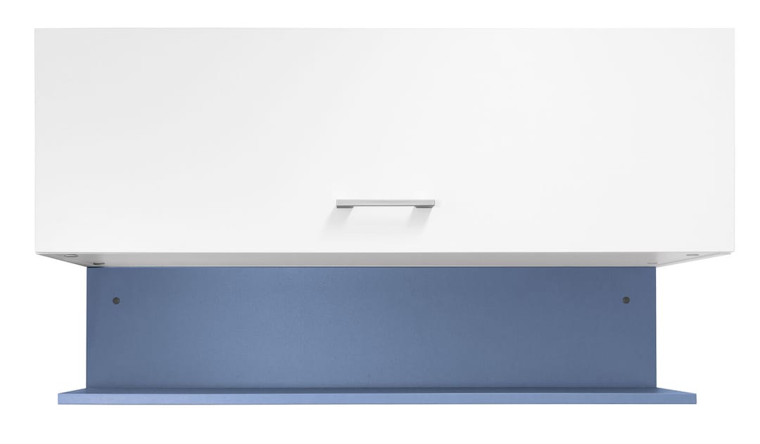 Winkelregal Lucca 100x32x32 Platinblau Metallic