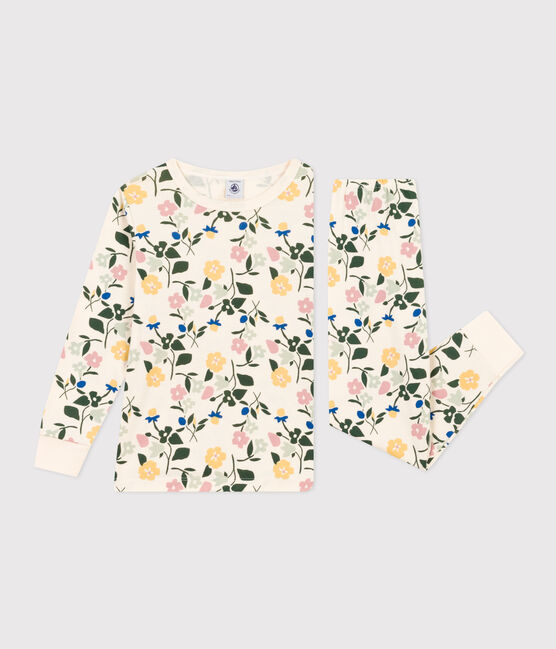Pyjama imprimé en coton motif fleurs enfant