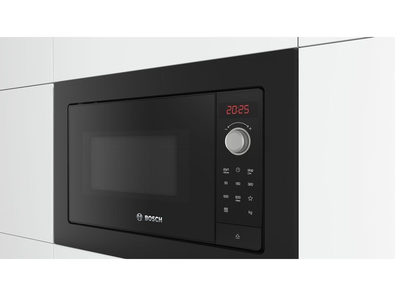 Bosch Einbaumikrowelle BFL623MB3 Schwarz Einbau-Mikrowelle aus Edelstahl