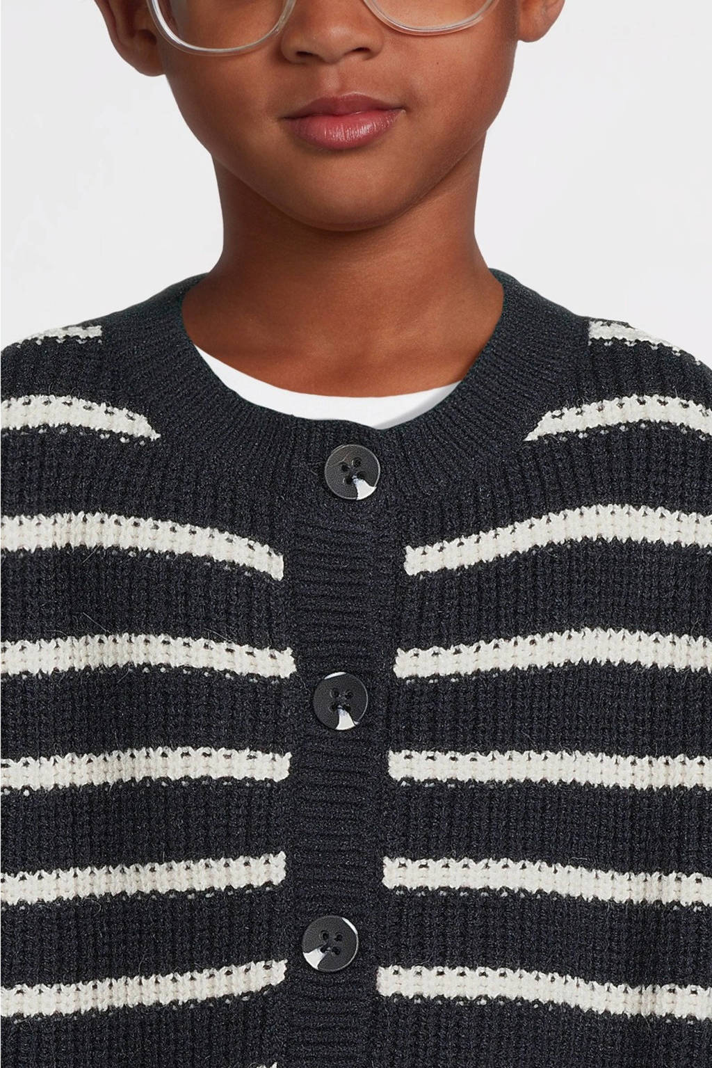 NAME IT gestreept vest NKFVERONJA donkerblauw/ecru
