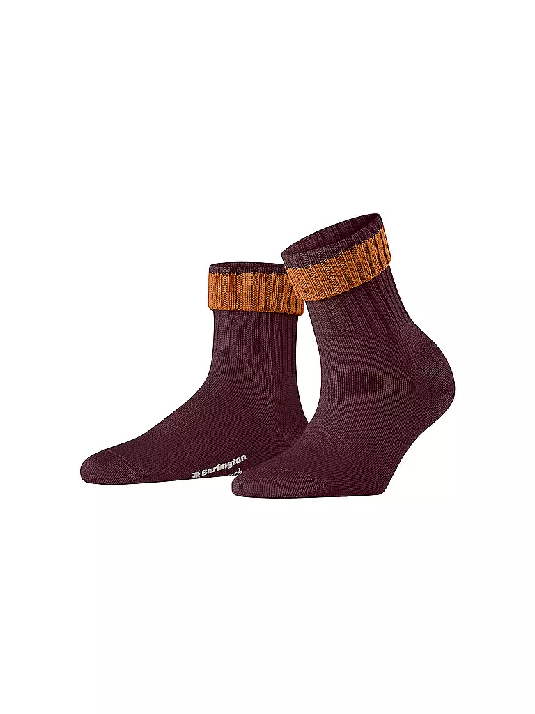 BURLINGTON Damen Socken PLYMOUTH 36-41 claret dunkelrot