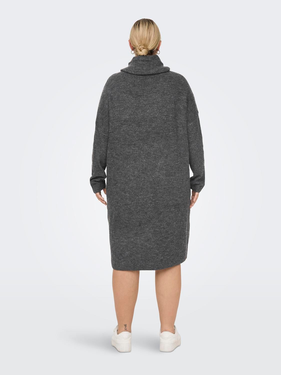 CARJANA Langes Kleid Dark Grey Melange