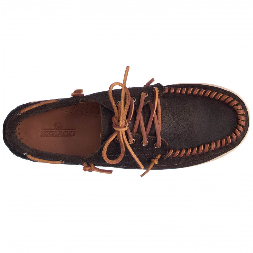 KEUKA OIL DARK BROWN-Mocassin en daim graissé pour homme