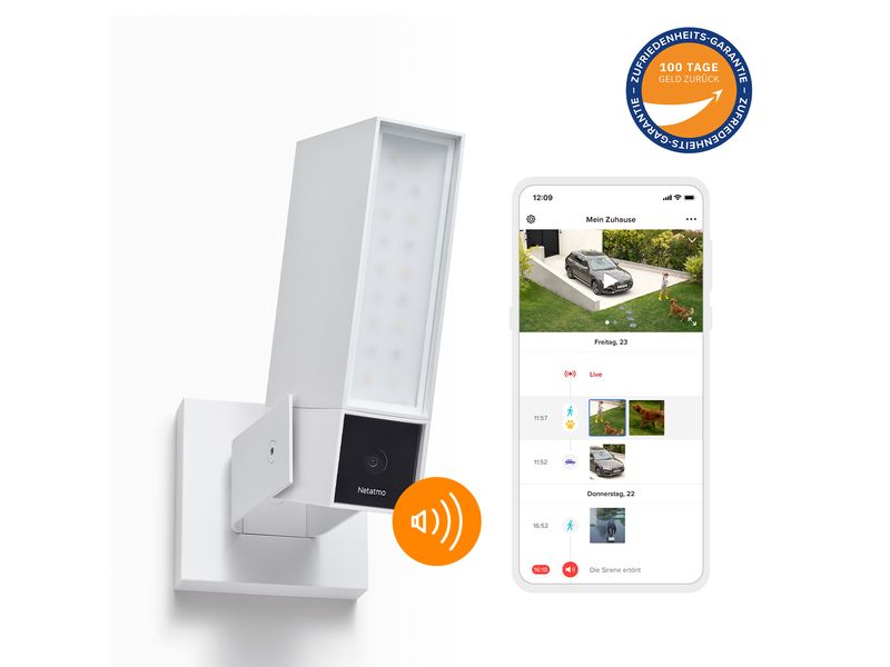 Netatmo Netzwerkkamera Smarte Aussenkamera mit Sirene Weiss Netatmo Smarte Aussenkamera mit Sirene