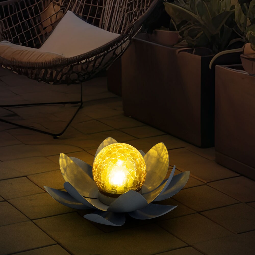 2er Set LED Solarleuchte, Lotusblume, 25 cm