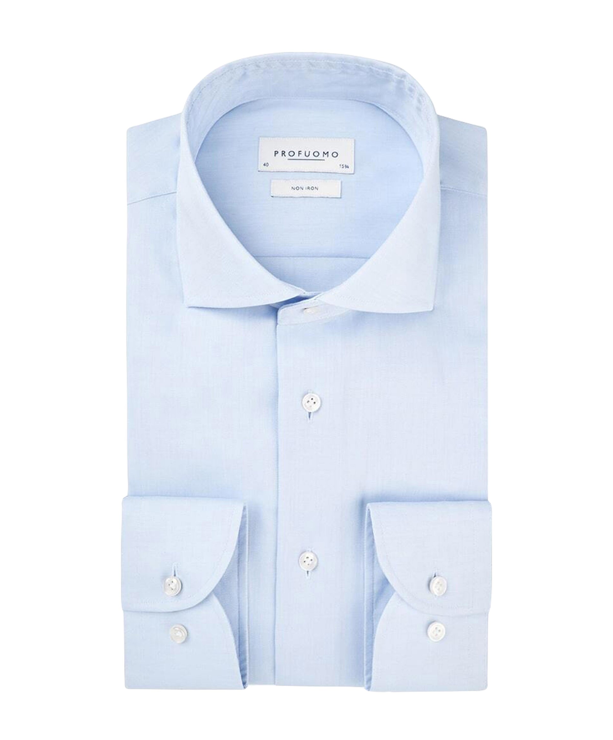 Profuomo Heren overhemd extra lange mouw blauw