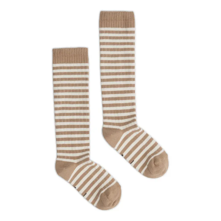 Gray Label Chaussettes Coton Bio Rayées | Beige