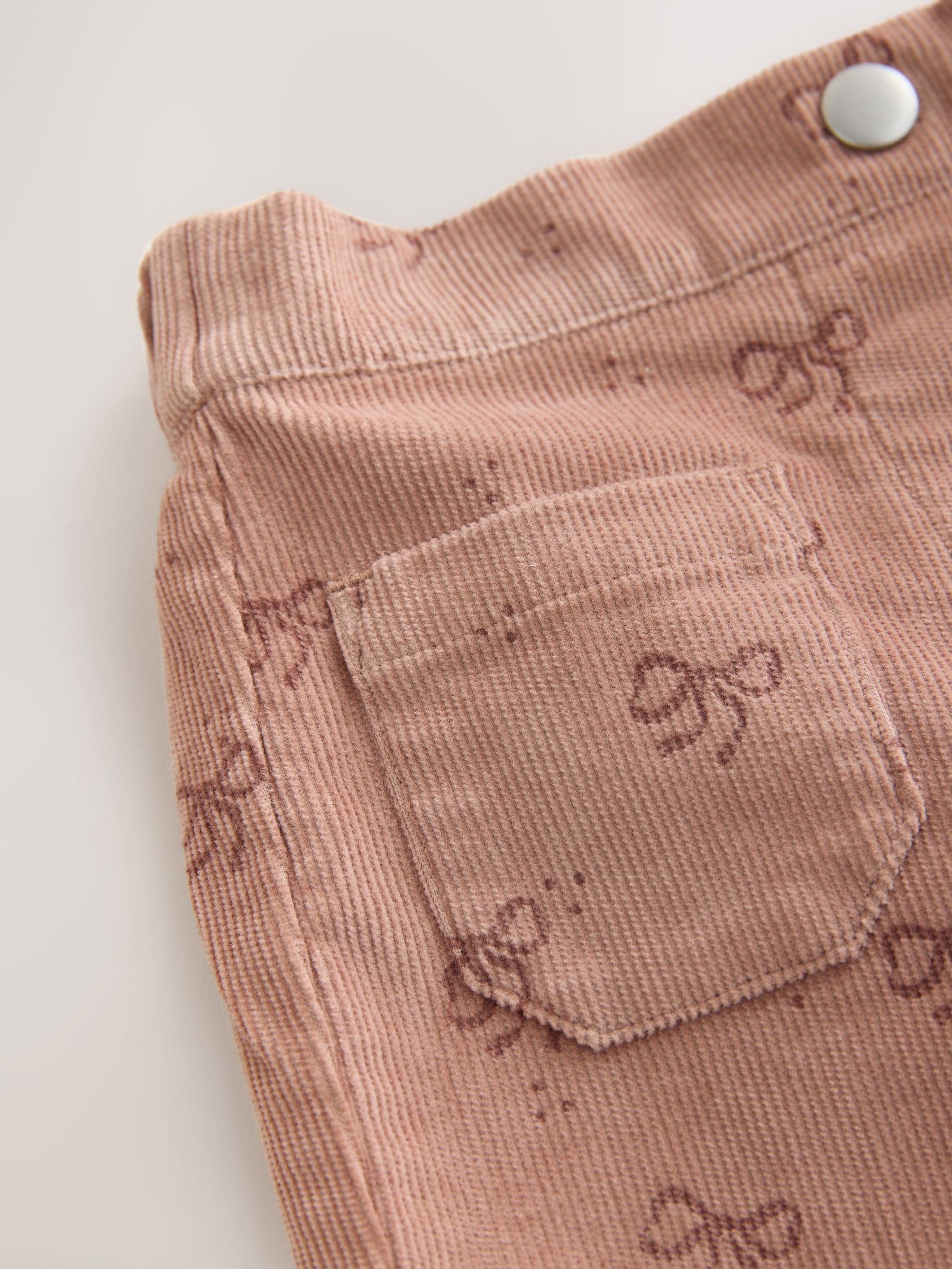Brown Bow Print - Cord Flare Trousers (3mths-7yrs)